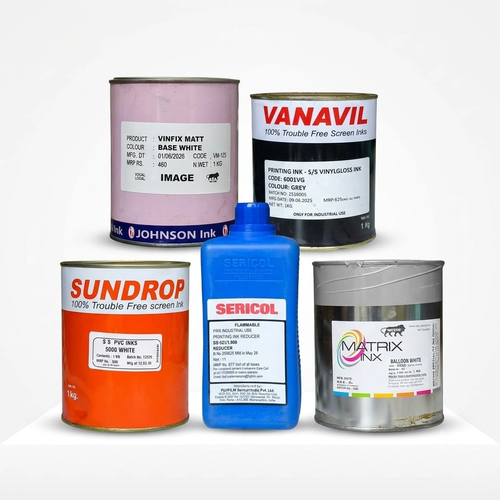 Screen printing inks and ink reducer additives for textile printing